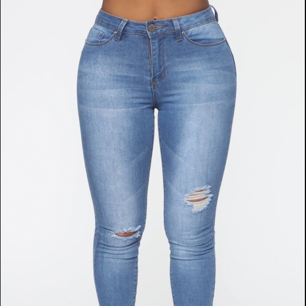 Fashionnova Ripped Skinny High Rise Jeans - Picture 4 of 7